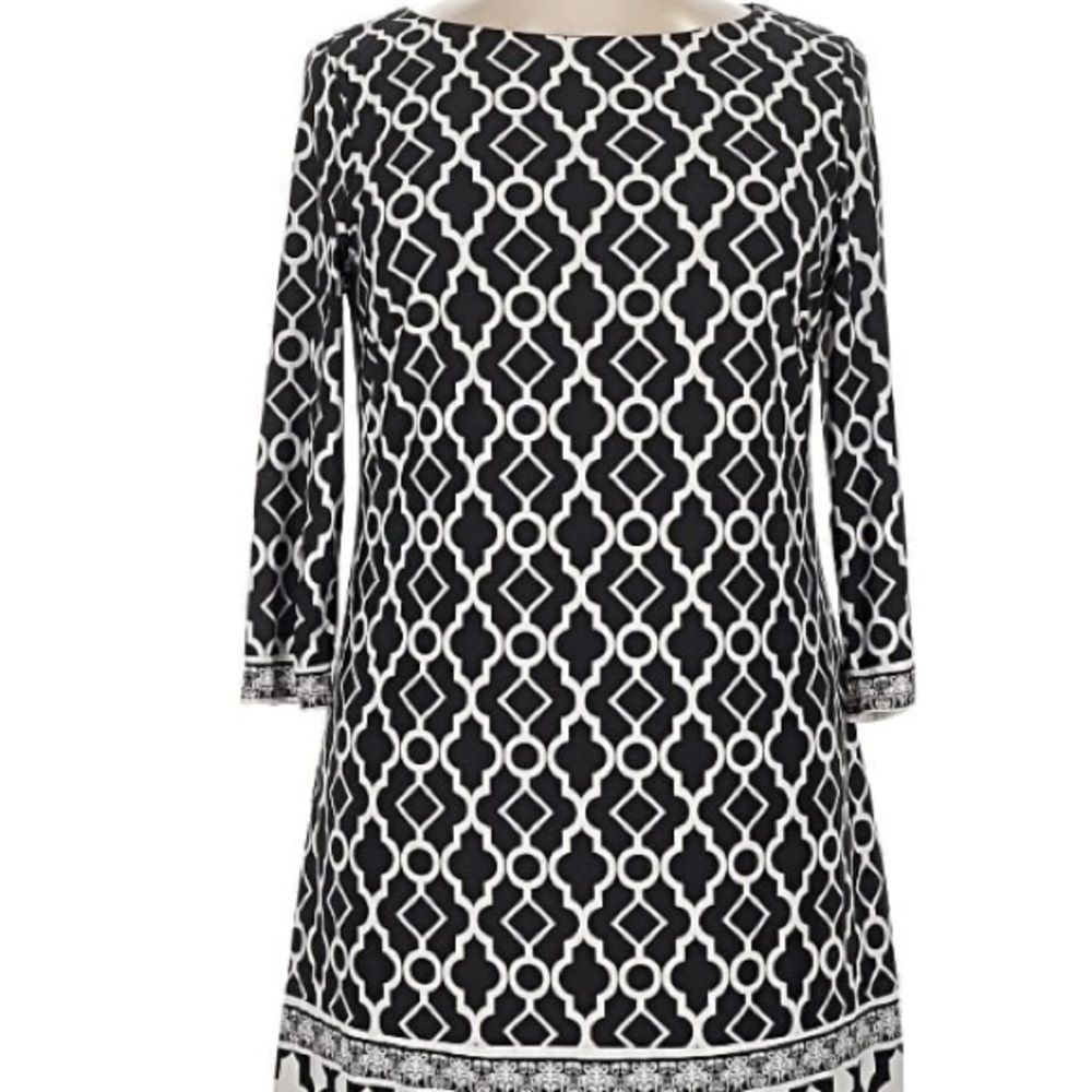 INC International Concepts Black and White Patterned Tunic